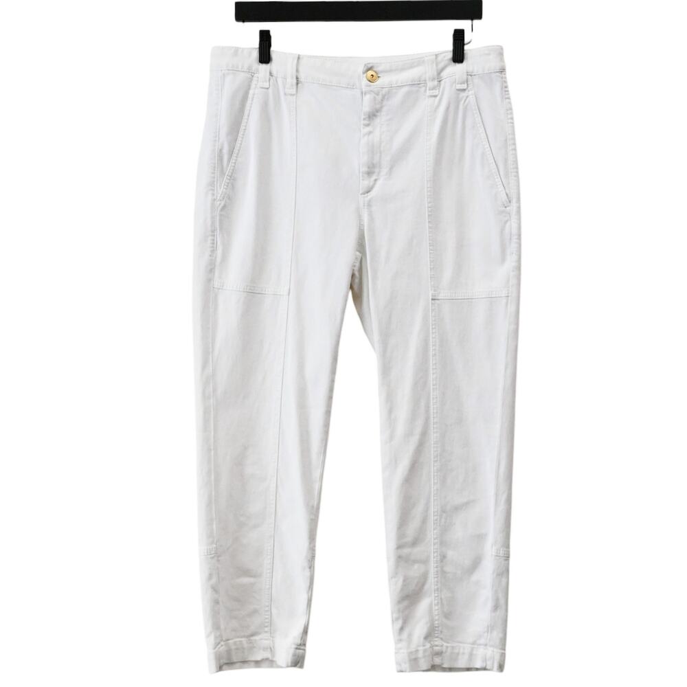 Brunello Cucinelli White Denim Cropped Straight Jeans Size 10